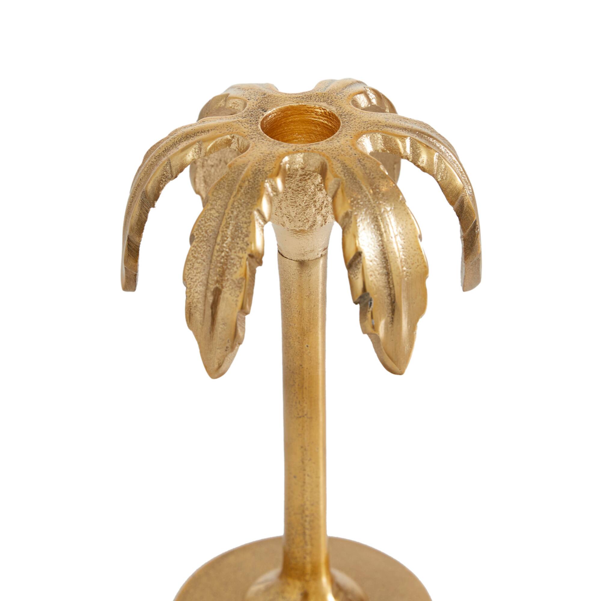 Set of 3 Gold Aluminum Glam Candle Holder, 4" x 5" x 10"